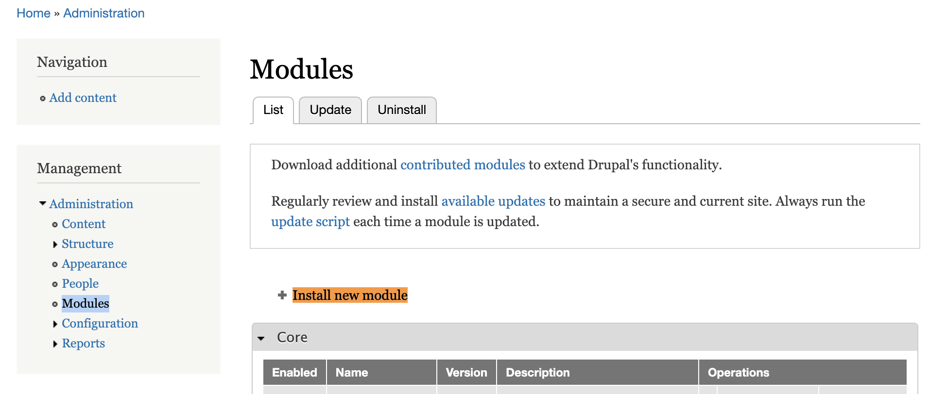 Install new module